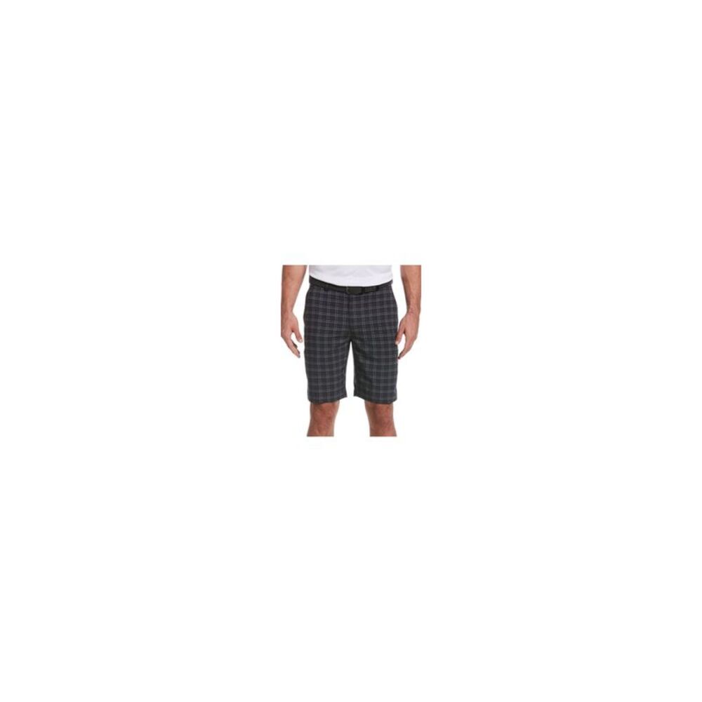 HYBRID APPAREL Mens Black Windowpane Plaid Stretch Shorts 30